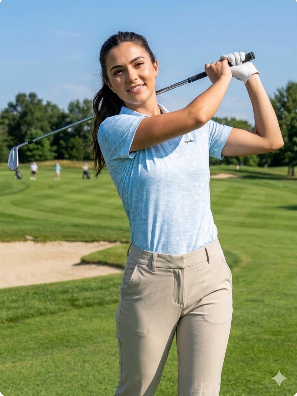 Light Blue Women's Kyodan Golf Polo Shirt